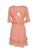 V NECK, MINI DRESS WITH RUFFLE DETAILED - Barrus London